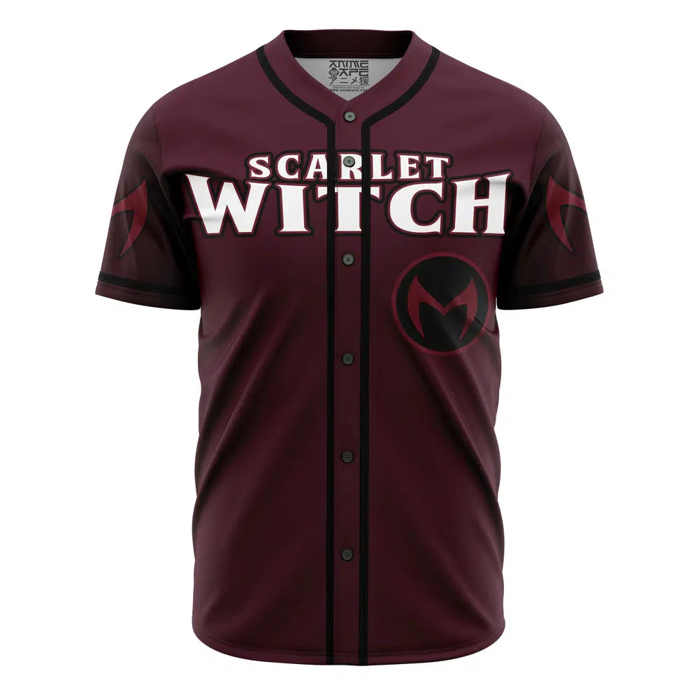 Scarlet Witch Baseball Jersey - Maroon Fan Gear For Marvel Enthusiasts