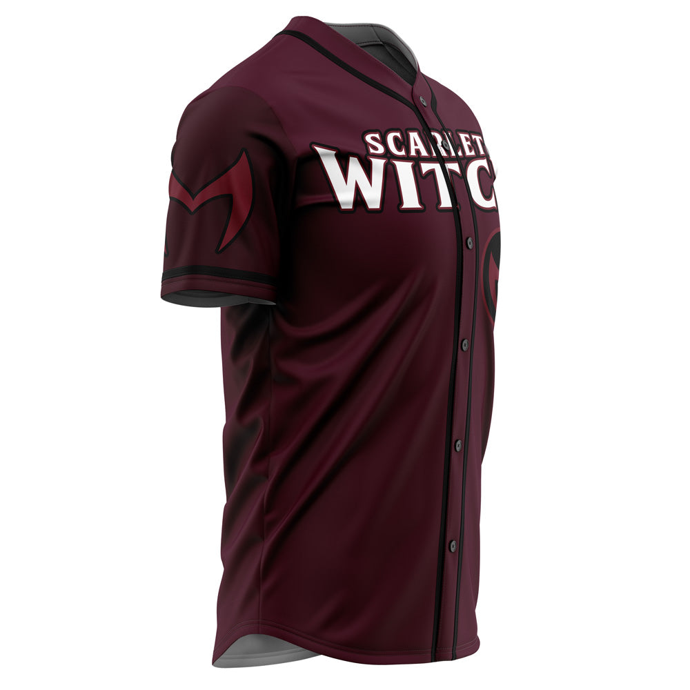 Scarlet Witch Baseball Jersey - Maroon Fan Gear For Marvel Enthusiasts