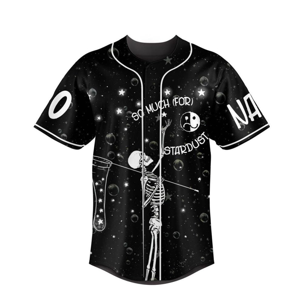 Unisex Cosmic Skeleton Baseball Jersey – Unique Stardust Design Shirt