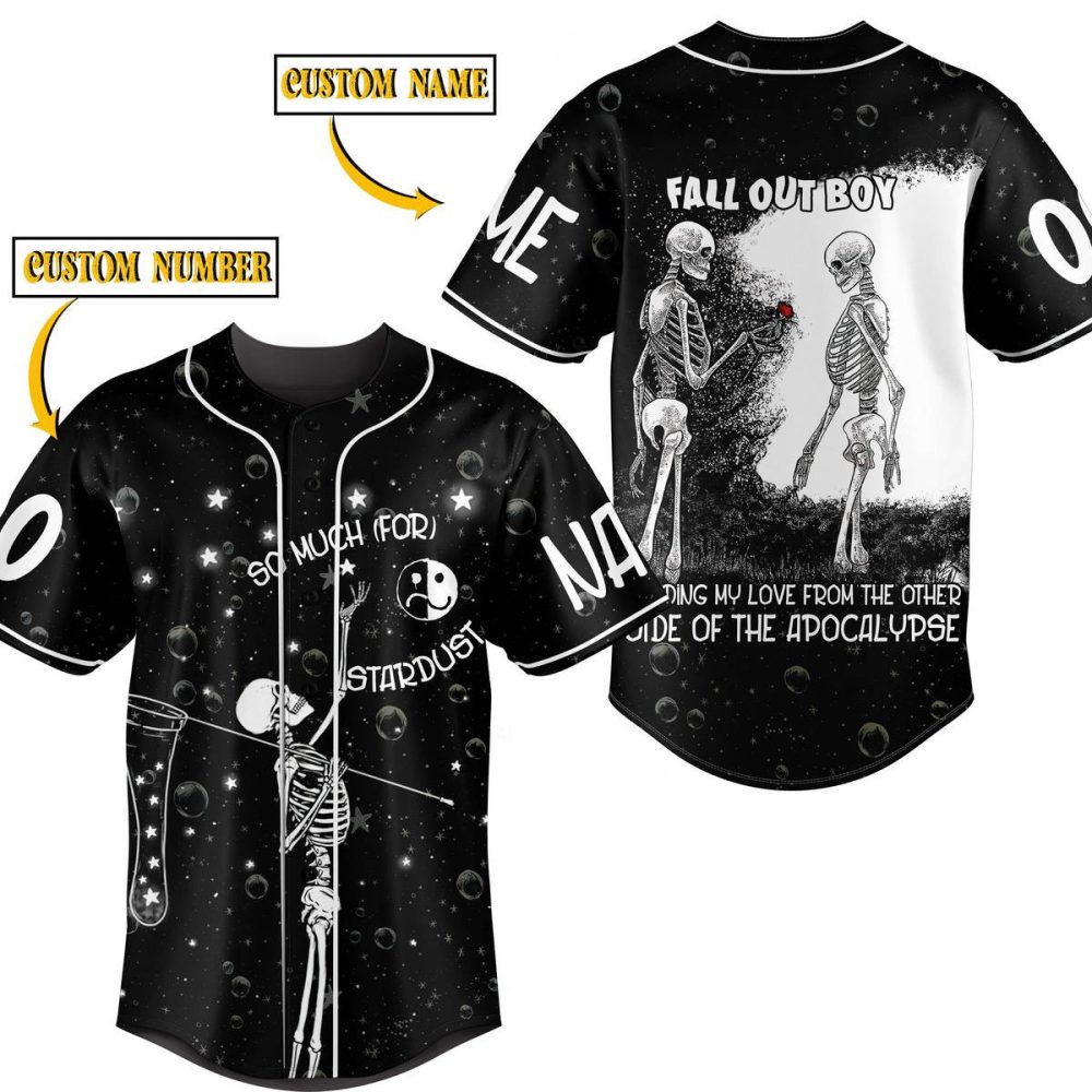 Unisex Cosmic Skeleton Baseball Jersey – Unique Stardust Design Shirt