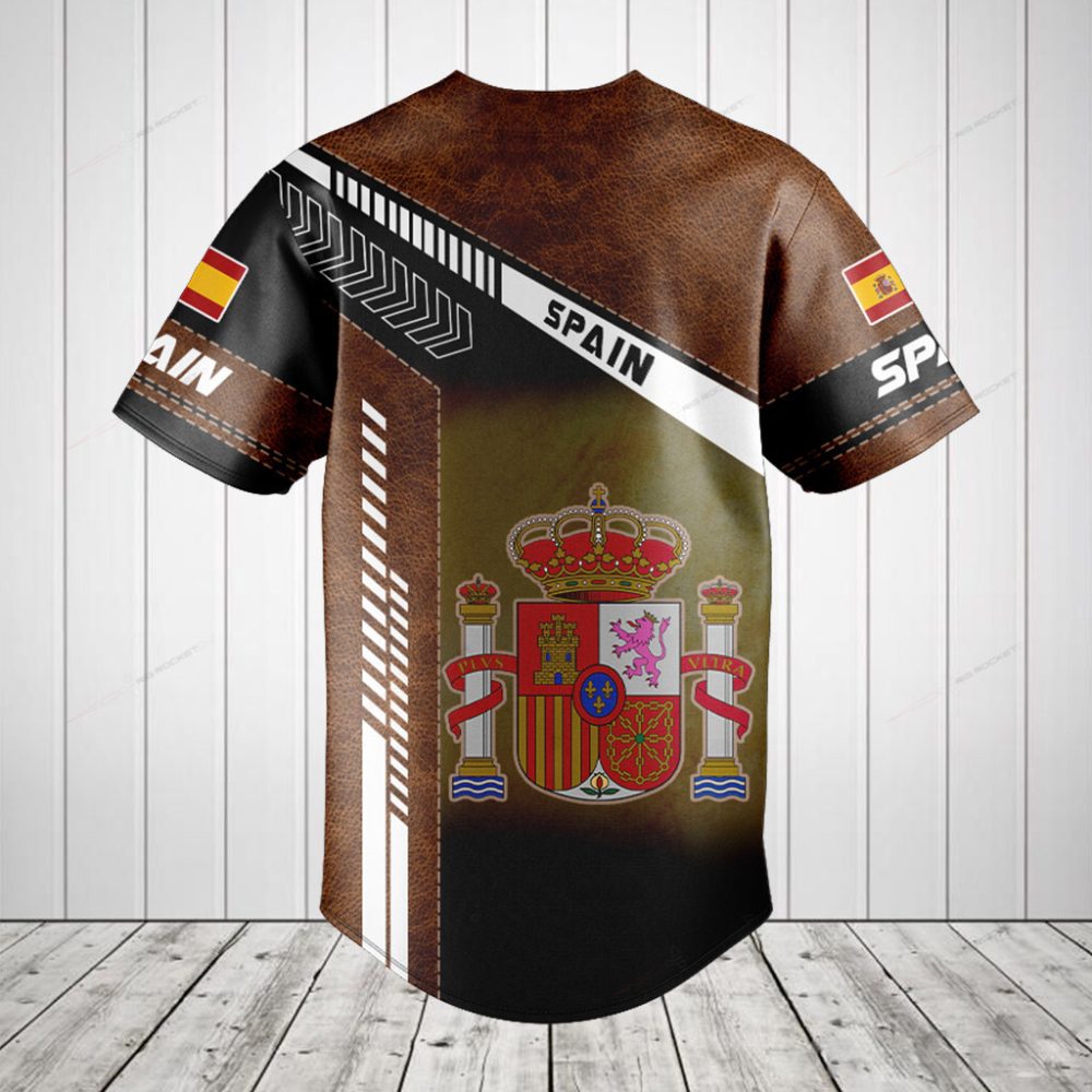 Spain Flag Baseball Jersey - Stylish &amp; Comfortable National Team Gear For Fans , Perfect Gift!