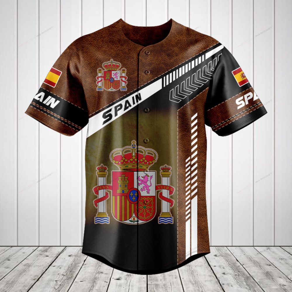 Spain Flag Baseball Jersey - Stylish &amp; Comfortable National Team Gear For Fans , Perfect Gift!