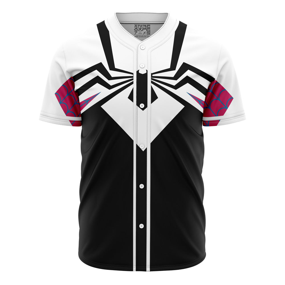 Spider-Inspired Baseball Jersey – Bold Black &amp; White Design, Unisex, Perfect For Fans