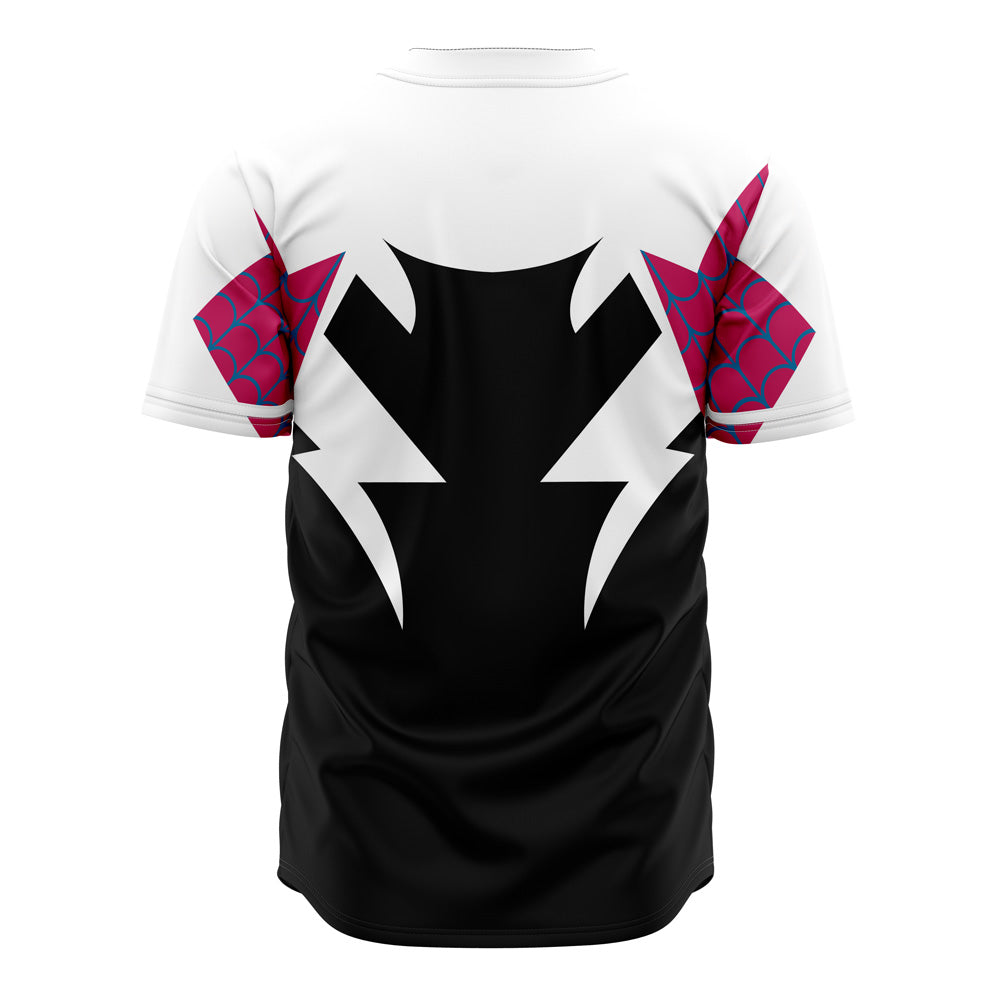 Spider-Inspired Baseball Jersey – Bold Black &amp; White Design, Unisex, Perfect For Fans