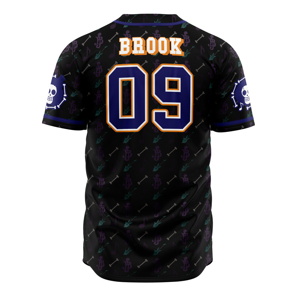 Anime-Inspired Straw Hat Pirate Baseball Jersey - Unique Black Skull Design