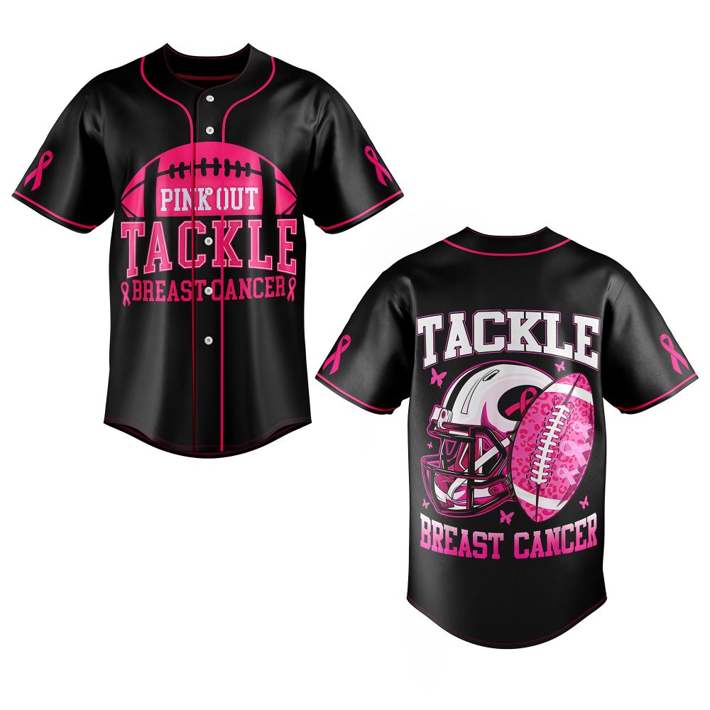 Support Breast Cancer Awareness: Pink Out Tackle Jersey - Bold Design, Comfortable Fit