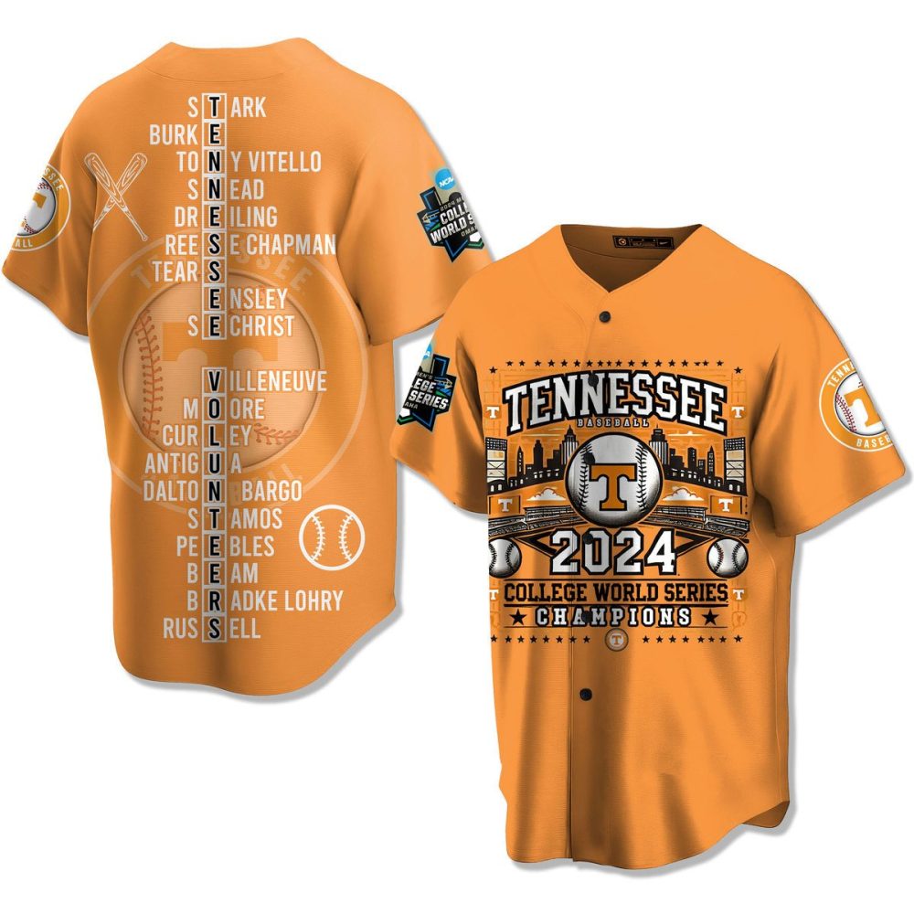 Tennessee 2024 College World Series Champions Jersey - Limited Edition Fan Gear