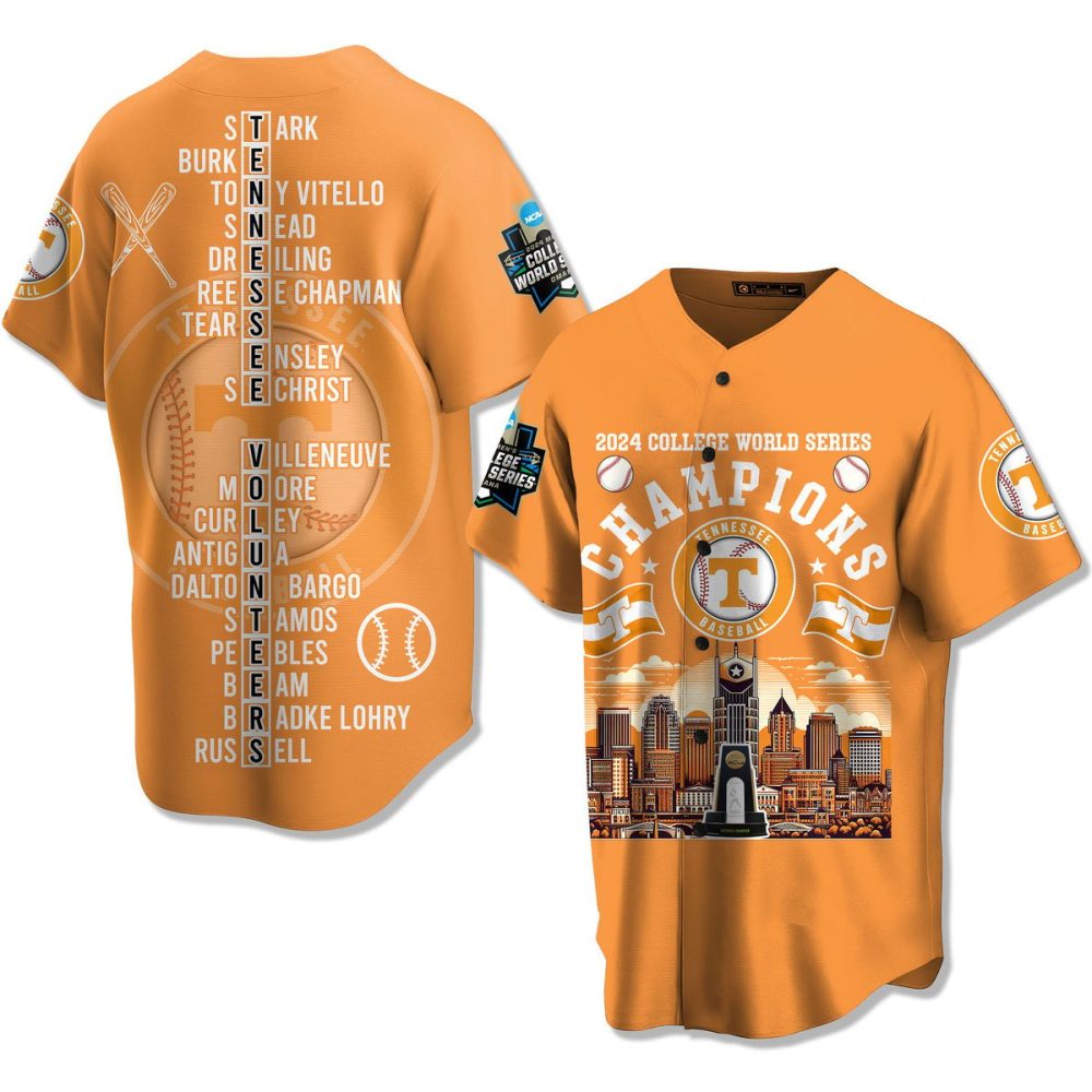 Tennessee Volunteers 2024 College World Series Champions Jersey - Celebrate Victory In Style!