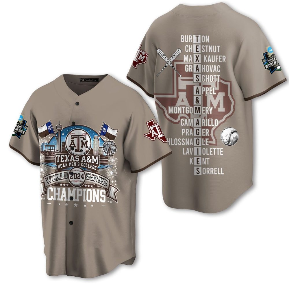 Texas A&amp;M 2024 Champions Jersey - Ncaa Men'S College World Series Edition