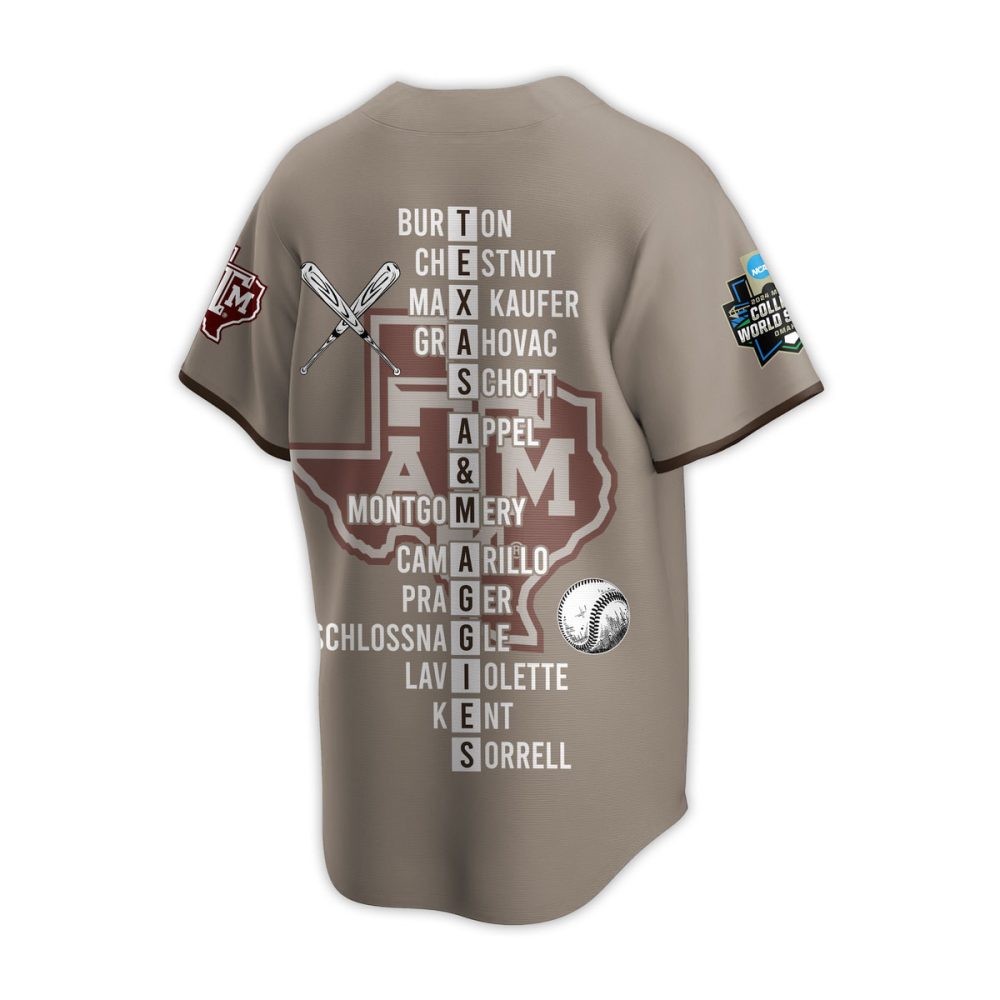 Texas A&amp;M 2024 Champions Jersey - Ncaa Men'S College World Series Edition