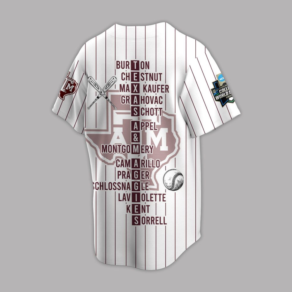 Texas A&amp;M 2024 World Series Champions Jersey - Celebrate Victory In Style!