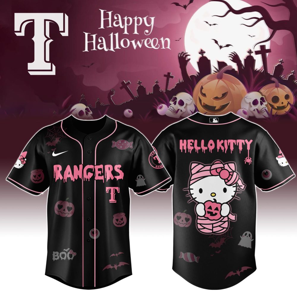 Spooky Hello Kitty Halloween Baseball Jersey – Fun, Festive, Limited Edition!