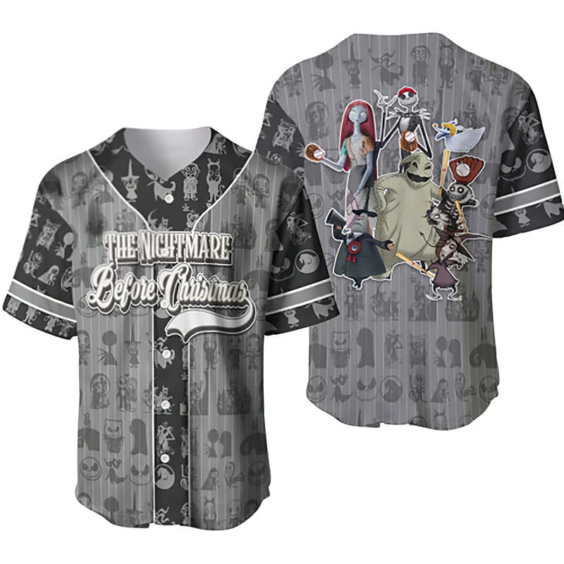 Nightmare Before Christmas Baseball Jersey – Unique Unisex Design For Fans – Perfect Gift!