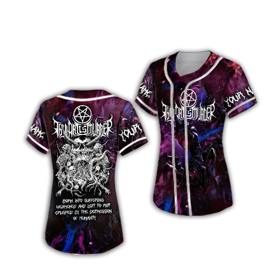 Vibrant Gothic Baseball Jersey – Cosmic Design, Perfect For Bold Styles