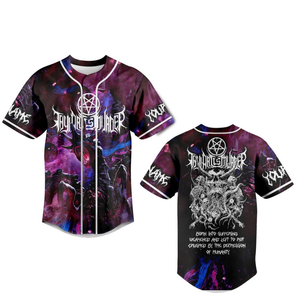 Vibrant Gothic Baseball Jersey – Cosmic Design, Perfect For Bold Styles