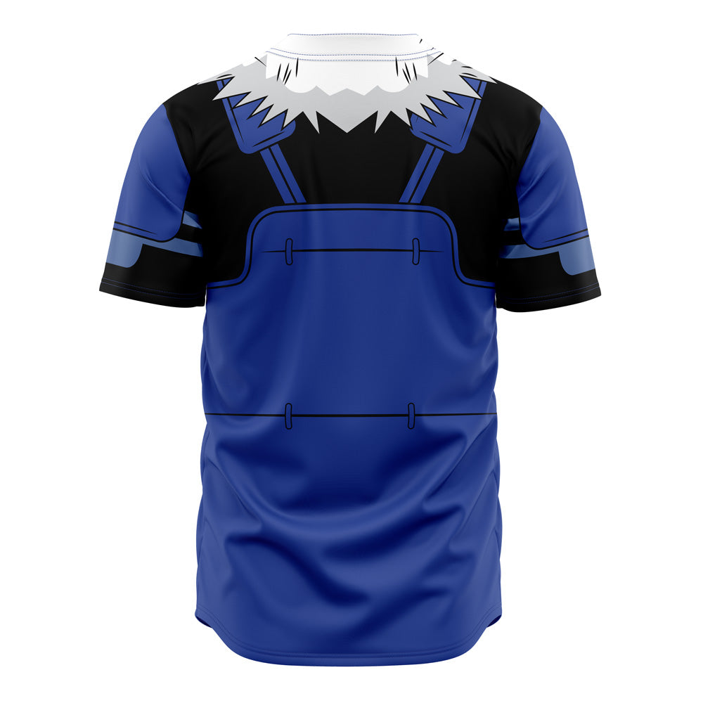 Anime-Inspired Blue Pattern Baseball Jersey - Stylish &amp; Comfortable Fan Gear