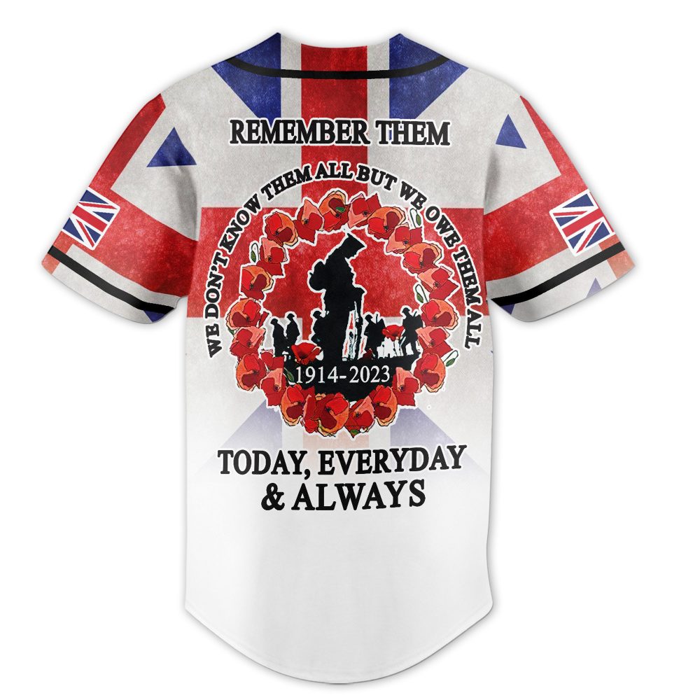 Commemorative Remembrance Day Jersey – Honor Veterans With Style , 1914-2023 Tribute