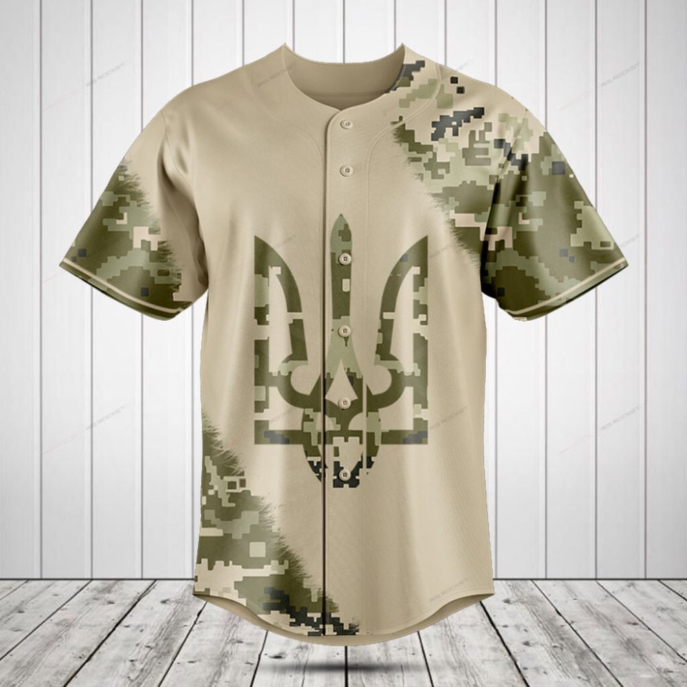Men'S Camo Baseball Jersey - Stylish Digital Print, Lightweight, Breathable Sports Shirt - Perfect For Game Days &amp; Casual Wear