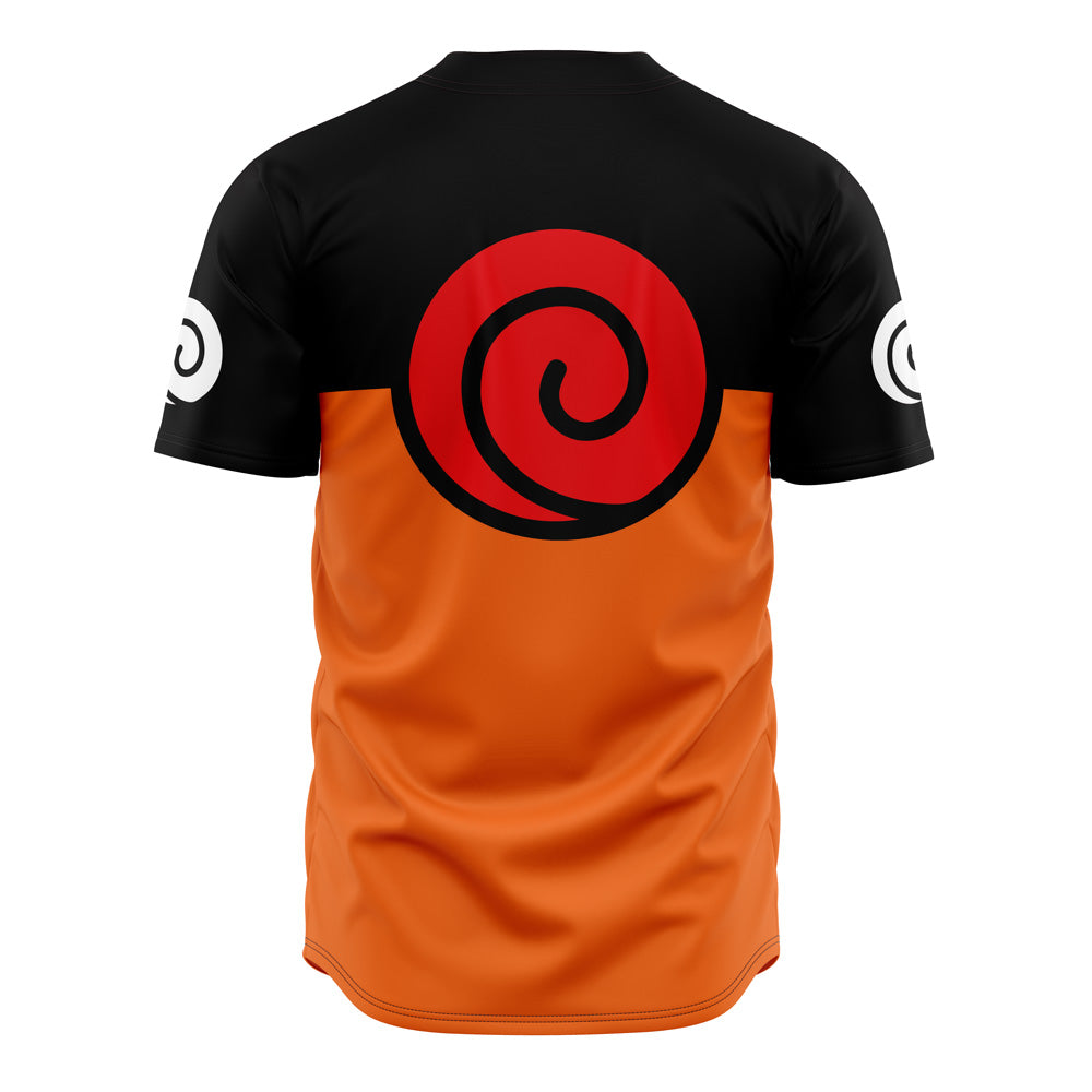 Anime-Inspired Black &amp; Orange Button-Up Baseball Jersey - Stylish &amp; Unique Design
