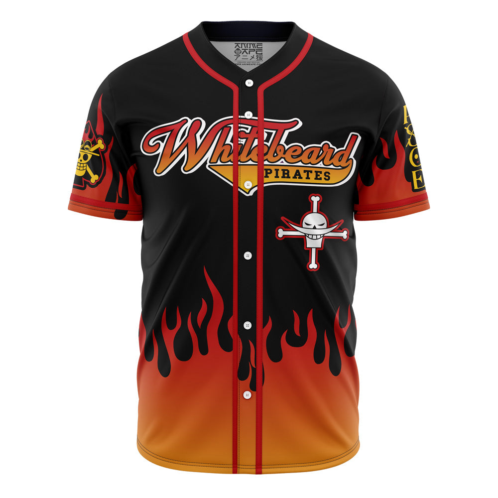Anime-Inspired Pirate Baseball Jersey – Flame Design, Unisex, Perfect For Fans!