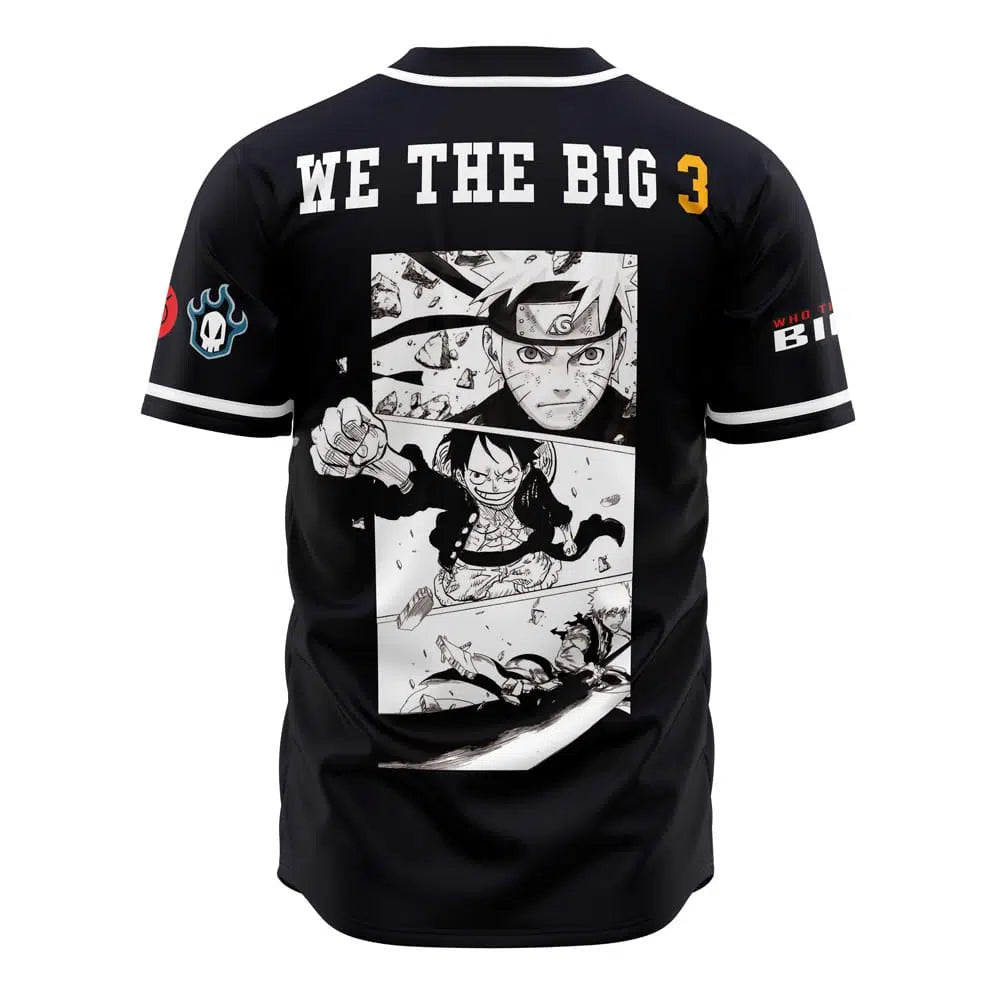 Anime Big 3 Themed Baseball Jersey – Stylish Graphic Tee For Fans