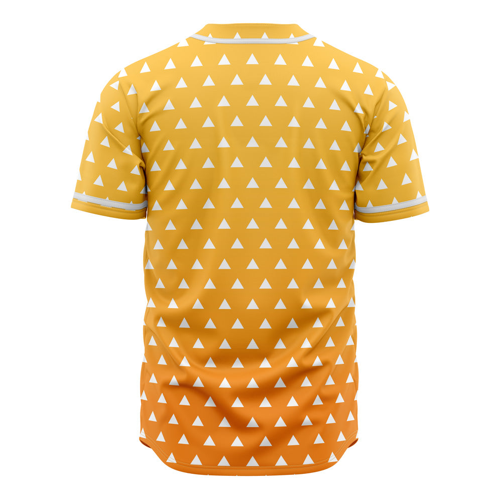 Stylish Yellow Triangle Pattern Baseball Jersey - Unisex Summer Wear