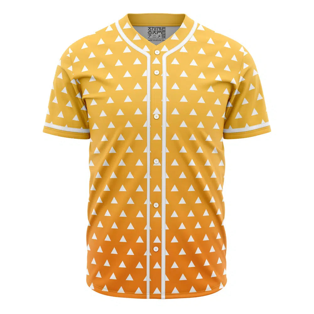 Stylish Yellow Triangle Pattern Baseball Jersey - Unisex Summer Wear