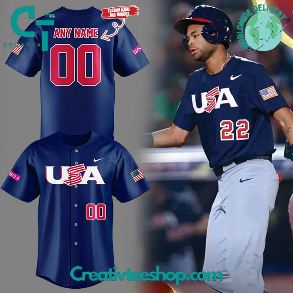 Usa Baseball Wbsc Navy Jersey