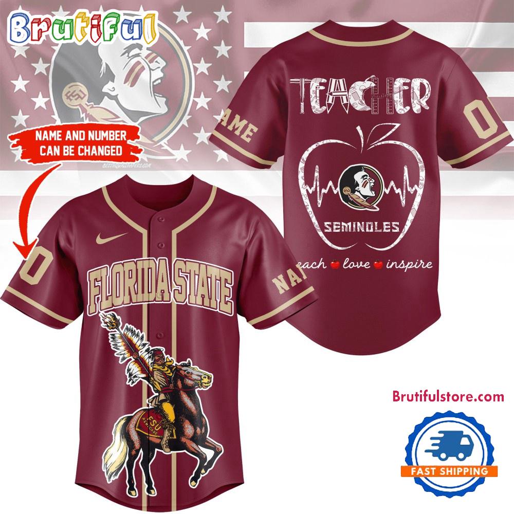 Florida State Seminoles Mascot Teacher Appreciation Month Baseball Jersey