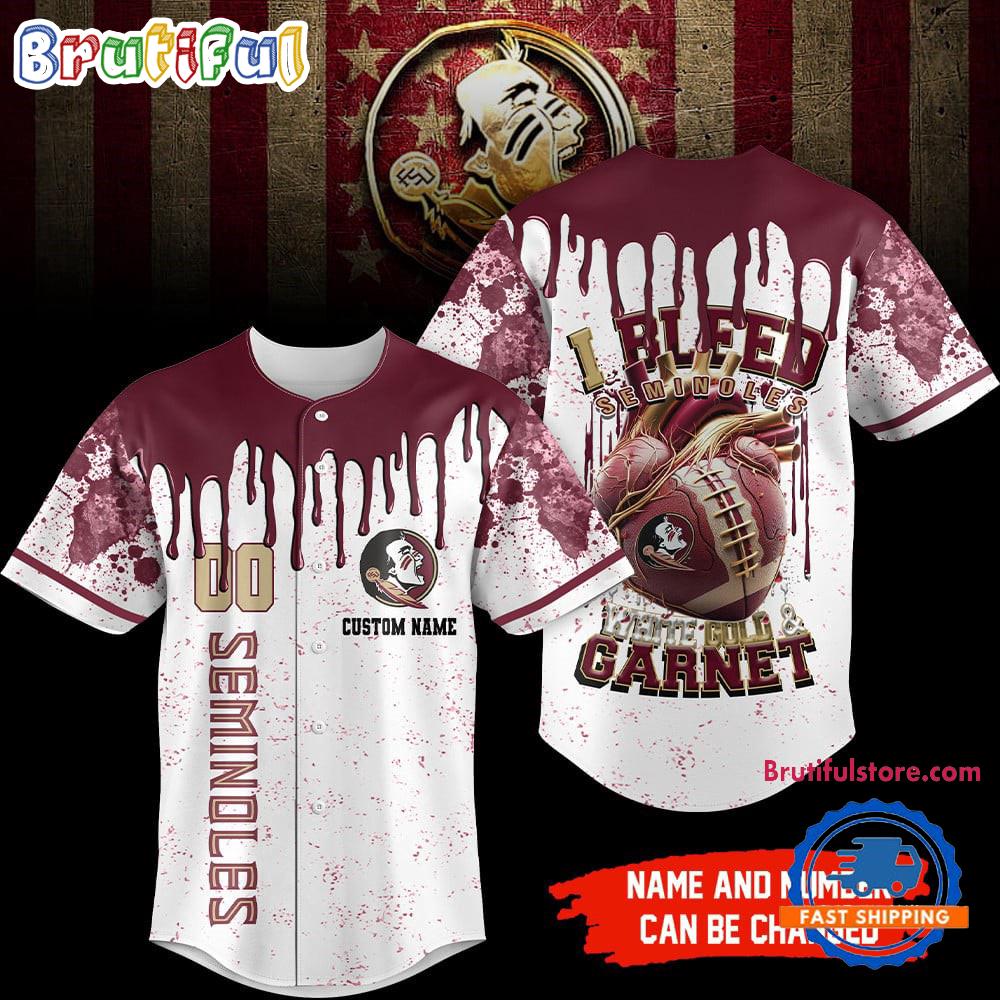 Florida State Seminoles Ncaa I Bleed Baseball Jersey
