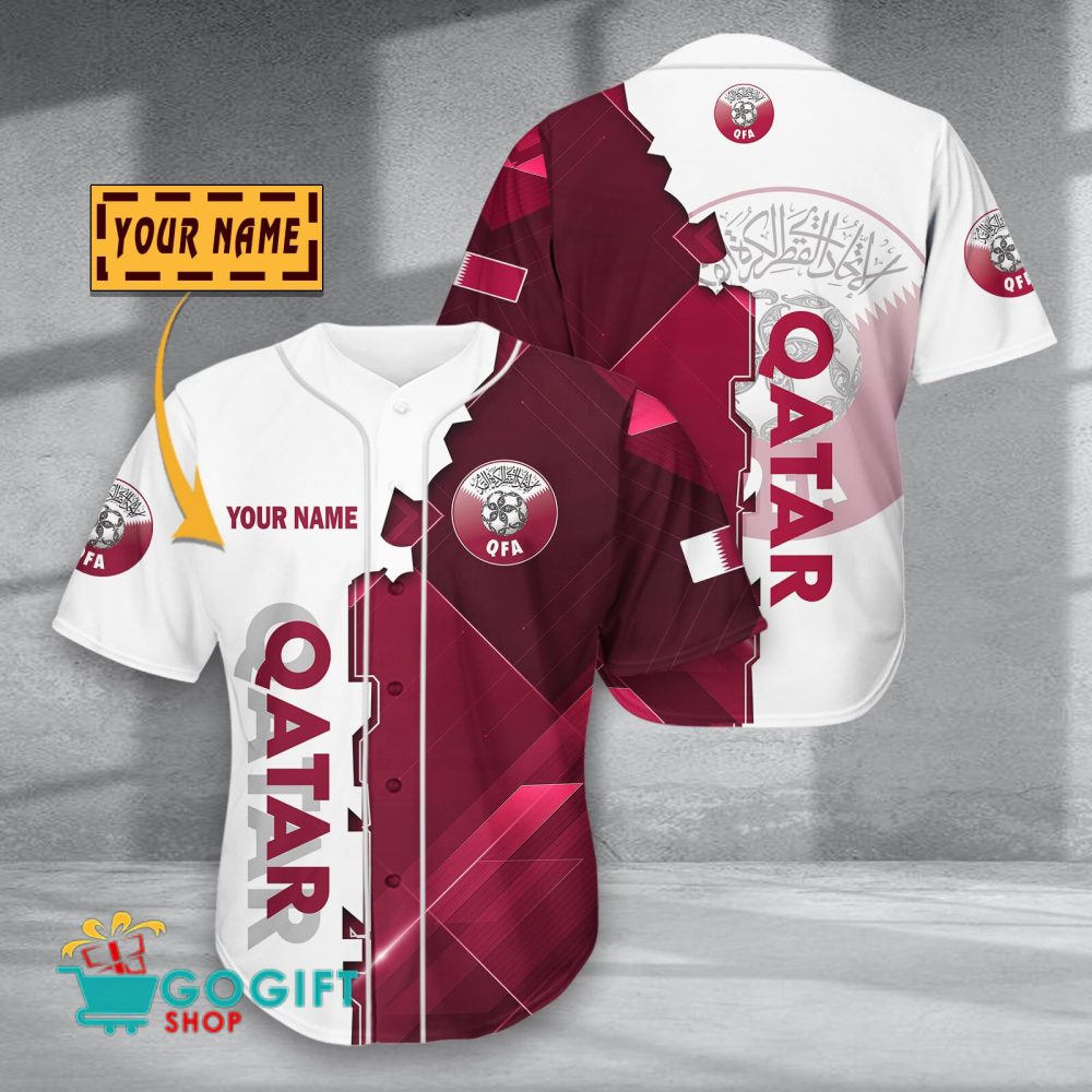 Qatar National Soccer Baseball Jersey