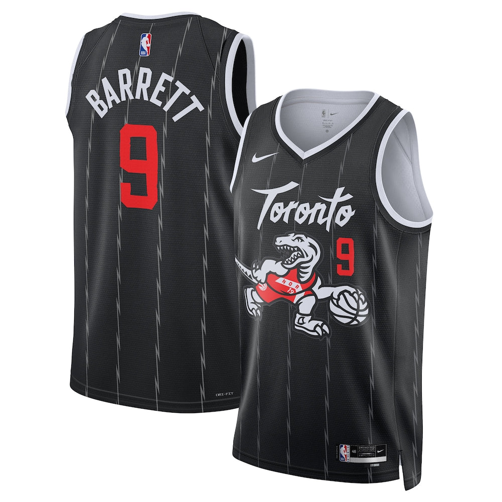 Toronto Raptors 202526 City Edition Swingman Jersey Black Rj Barrett Unisex | RTJ13316