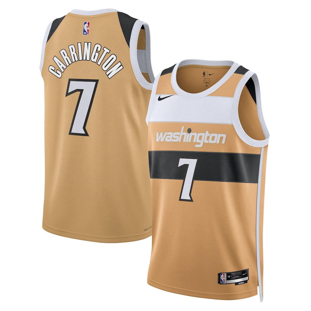 Washington Wizards 202526 City Edition Swingman Jersey Tan Carlton Carrington Unisex | RTJ13031