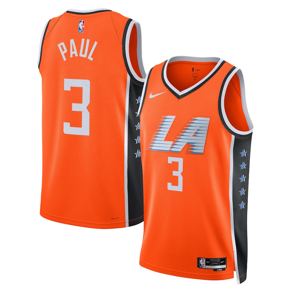 La Clippers 2025-26 City Edition Swingman Jersey Orange Chris Paul Unisex | Stitched Jersey RTJS 12116