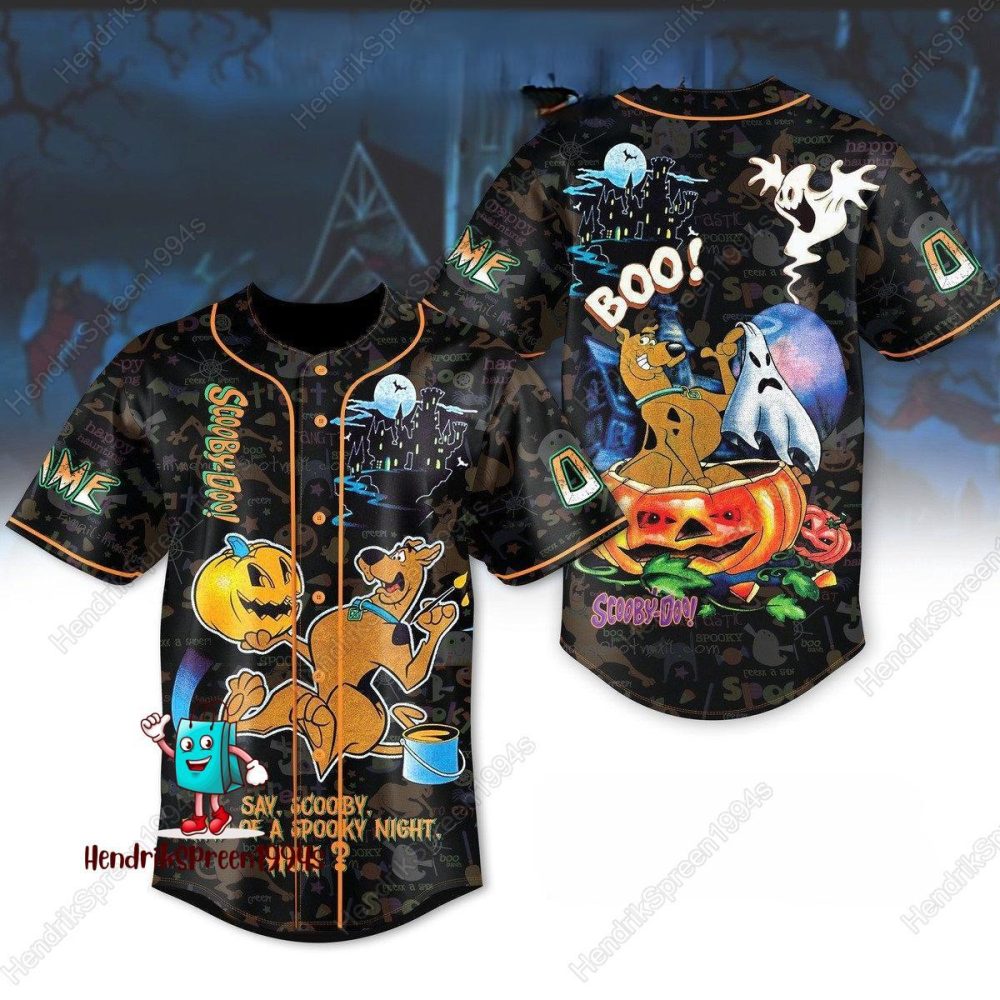 Scooby-Doo Halloween Baseball Jersey – Spooky Ghost &amp; Pumpkin Design