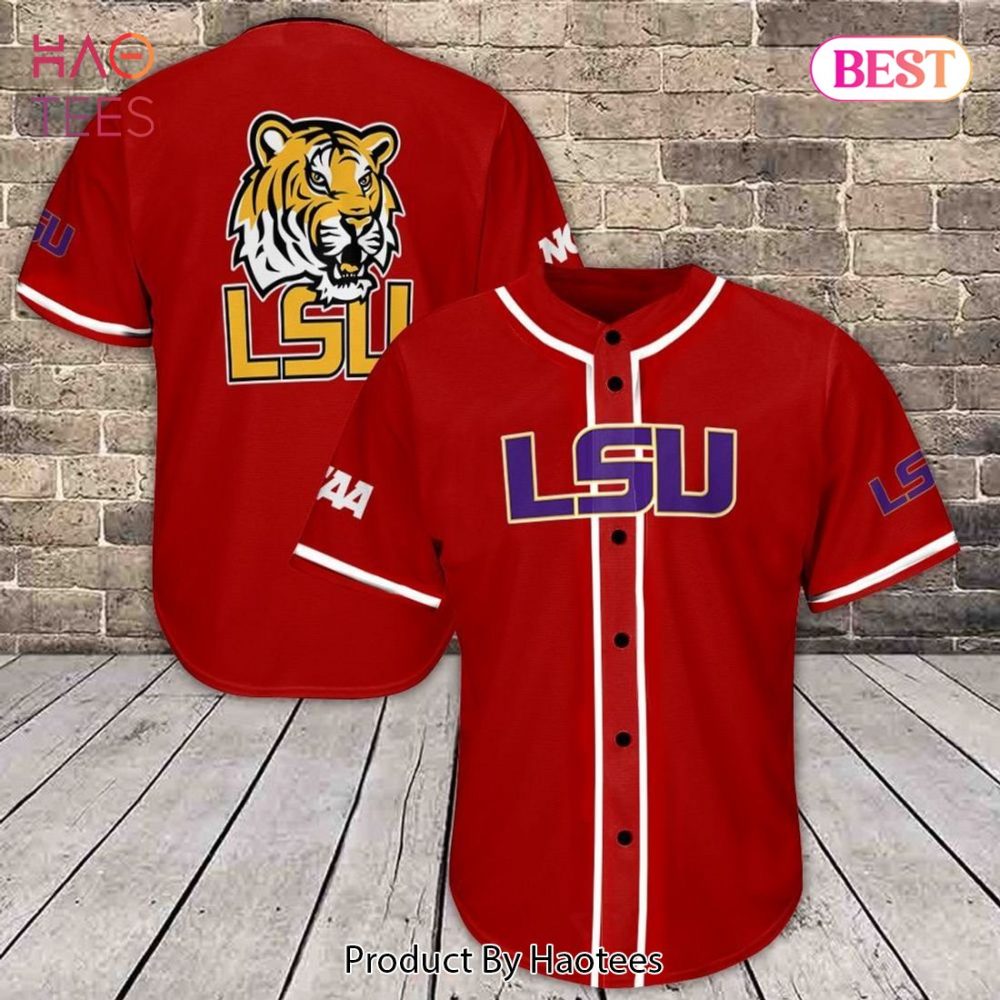 Red Lsu Tigers Baseball Jersey - Bold Design For Fans , Limited Edition