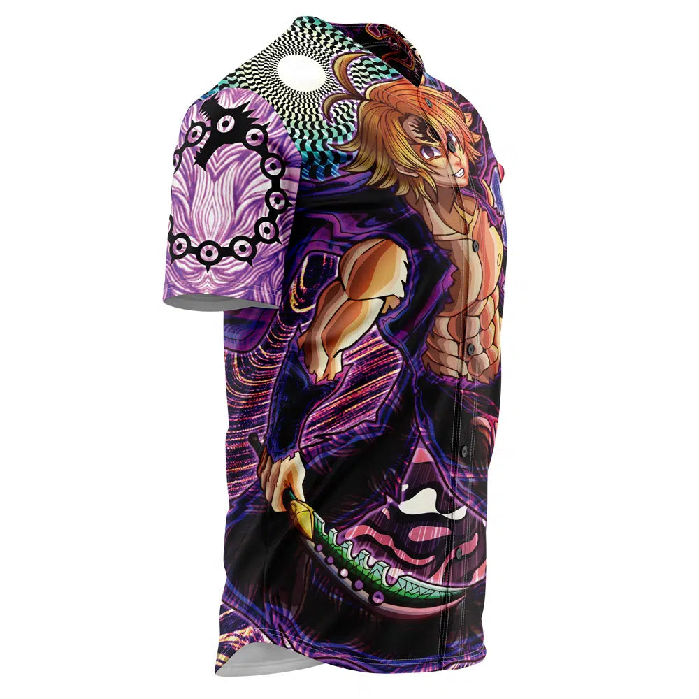 Trippy Meliodas Assault Mode Seven Deadly Sins Baseball Jersey Without Piping