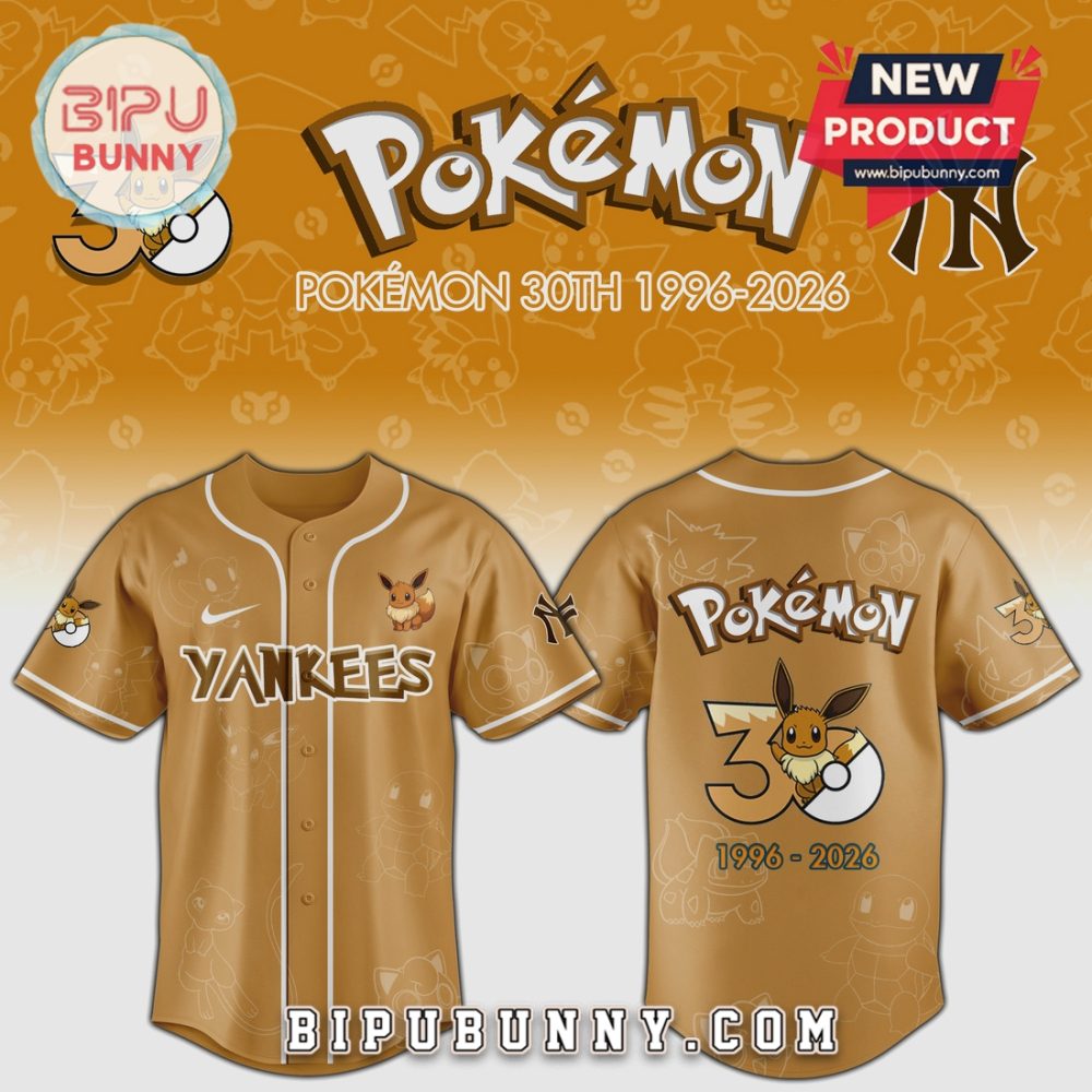 Limited Edition Pokémon 30Th Anniversary Baseball Jersey - Eevee Design 1996-2026