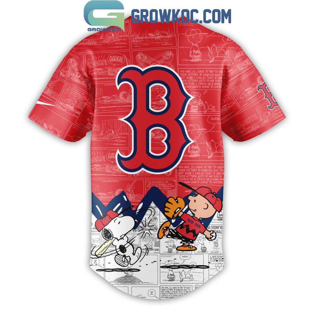Peanuts Night Baseball Jersey - Fun Red Design With Snoopy &amp; Friends - Perfect For Fans!