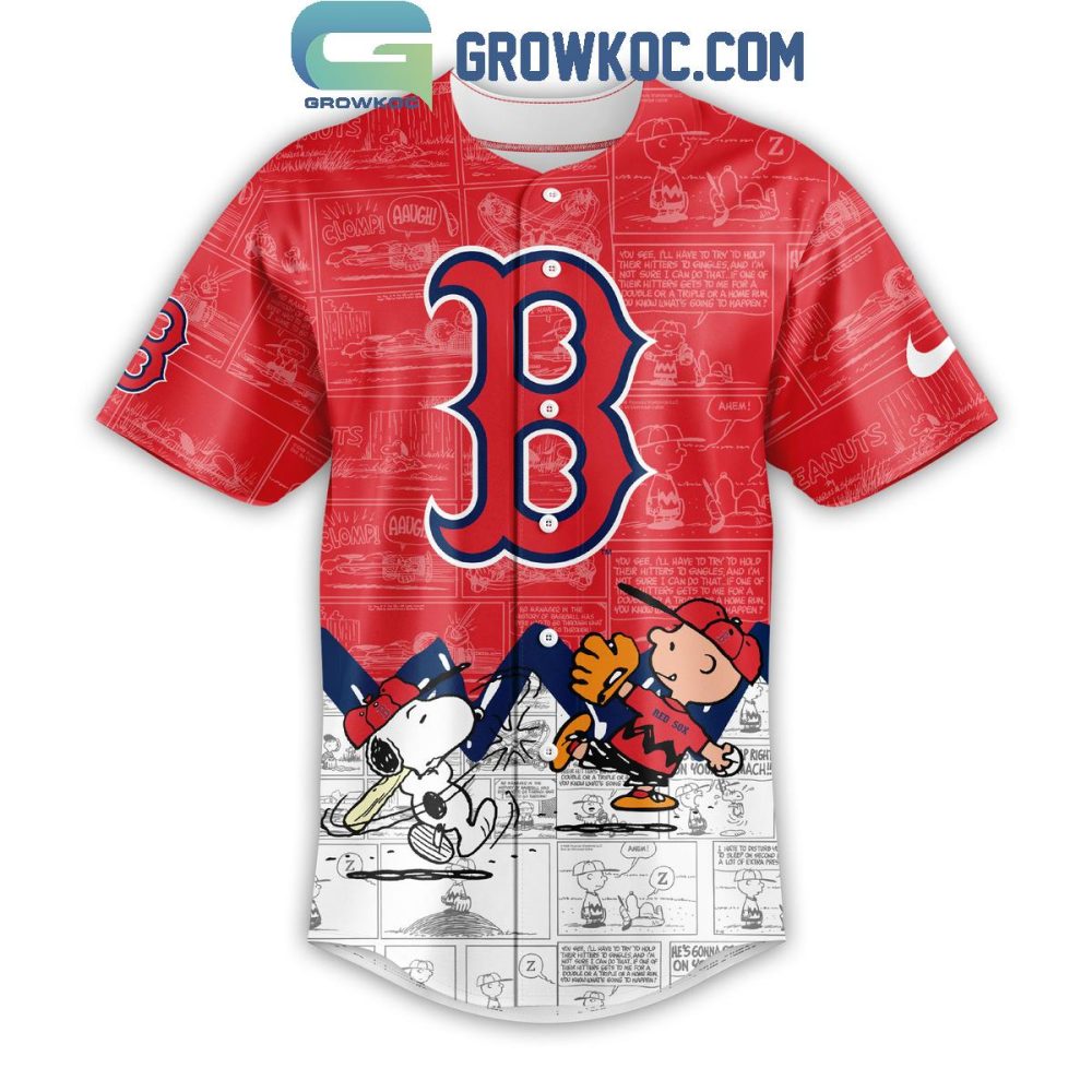 Peanuts Night Baseball Jersey - Fun Red Design With Snoopy &amp; Friends - Perfect For Fans!