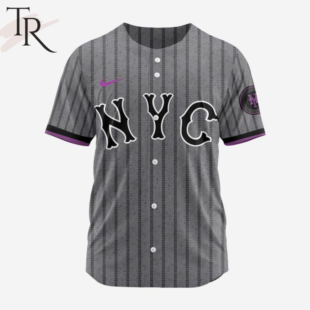 Stylish Nyc Gray Baseball Jersey - Limited Edition Urban Streetwear