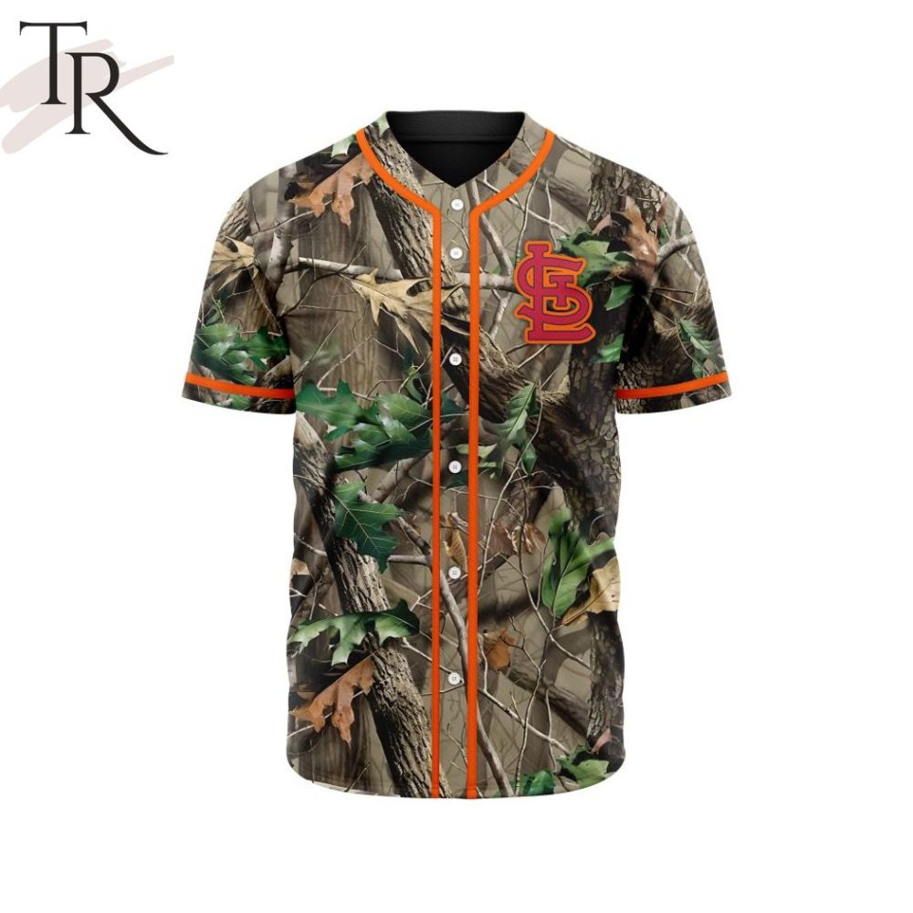 Camo Baseball Jersey - Short Sleeve, Button-Up With Logo For Outdoor Enthusiasts