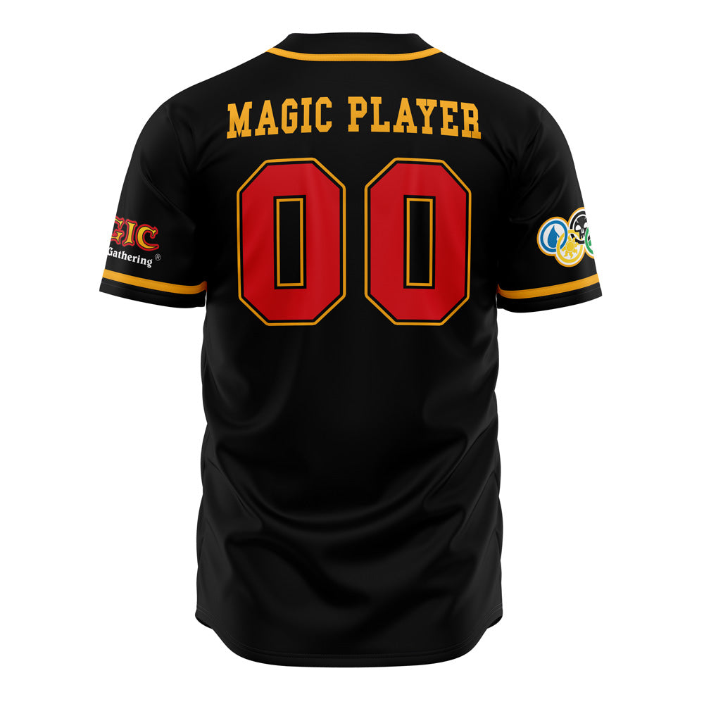 Magic Planeswalkers Baseball Jersey - Stylish Black &amp; Gold Design For Fans