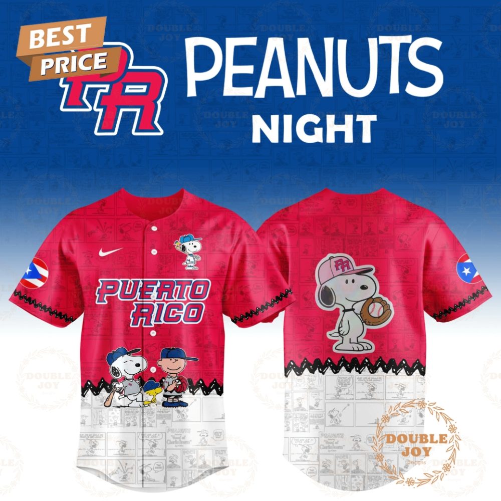 Puerto Rico 2025 Peanuts Night Limited Edition Baseball Jersey - Red
