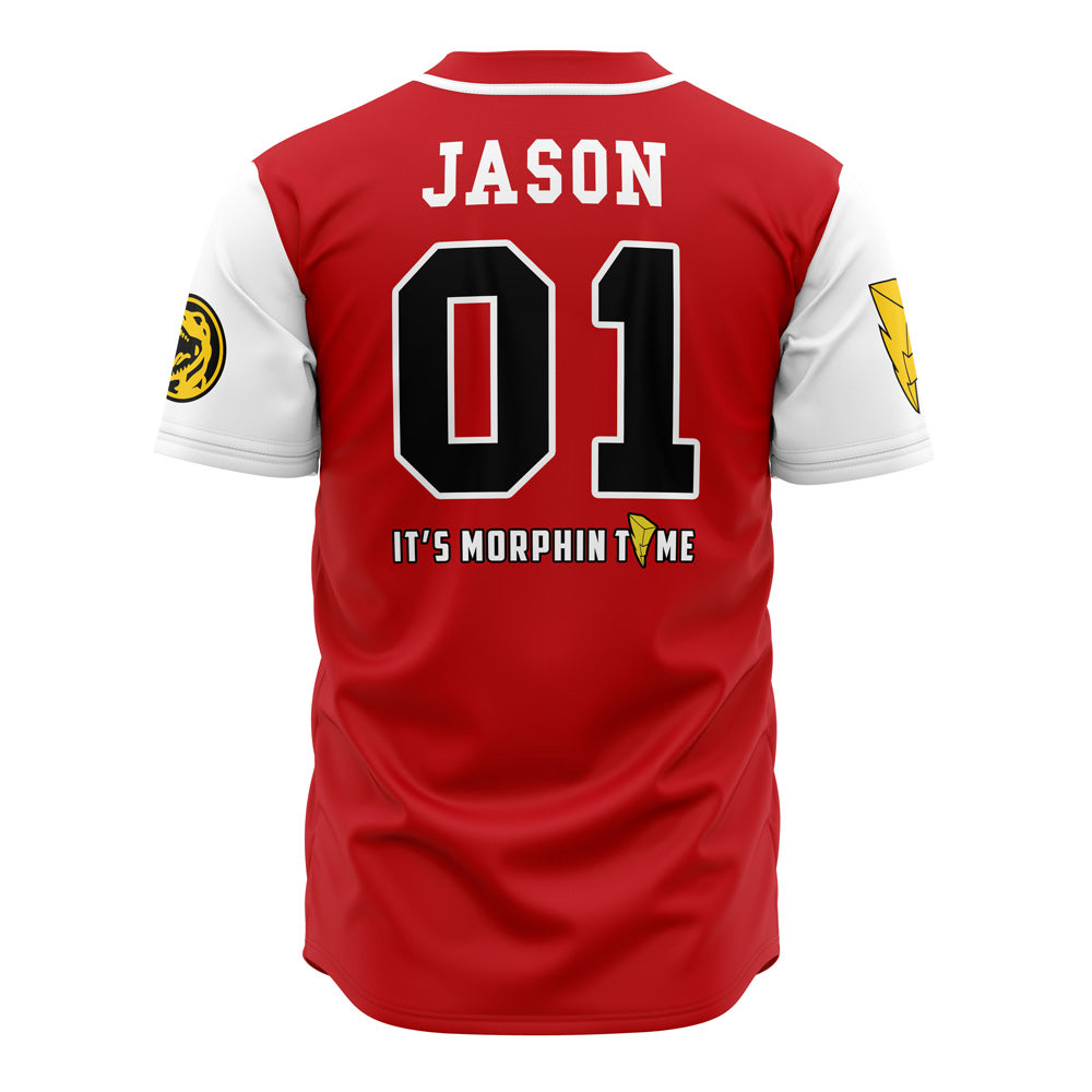 Retro Red Dinosaur Baseball Jersey - Cool Graphic Design, Perfect Gift!