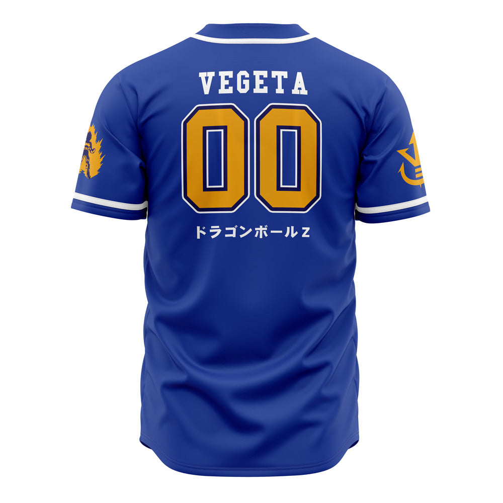 Dragon-Themed Blue Baseball Jersey - Unleash Your Inner Saiyan Warrior!