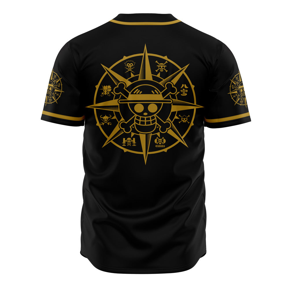 Anime-Inspired Black &amp; Gold Baseball Jersey - Premium Quality, Unique Design
