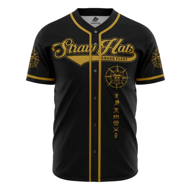 Anime-Inspired Black &amp; Gold Baseball Jersey - Premium Quality, Unique Design