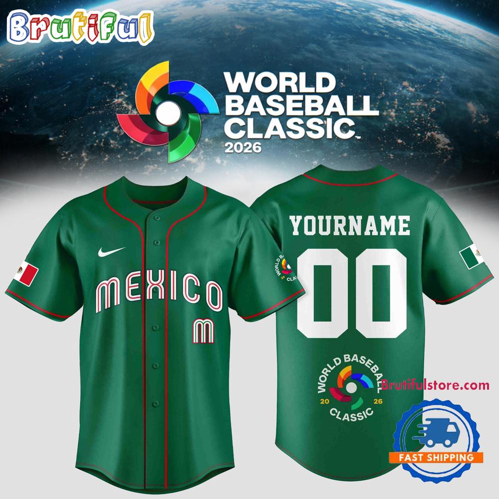 Team Mexico 2026 World Baseball Classic Pesonalized Green Jersey Shirt