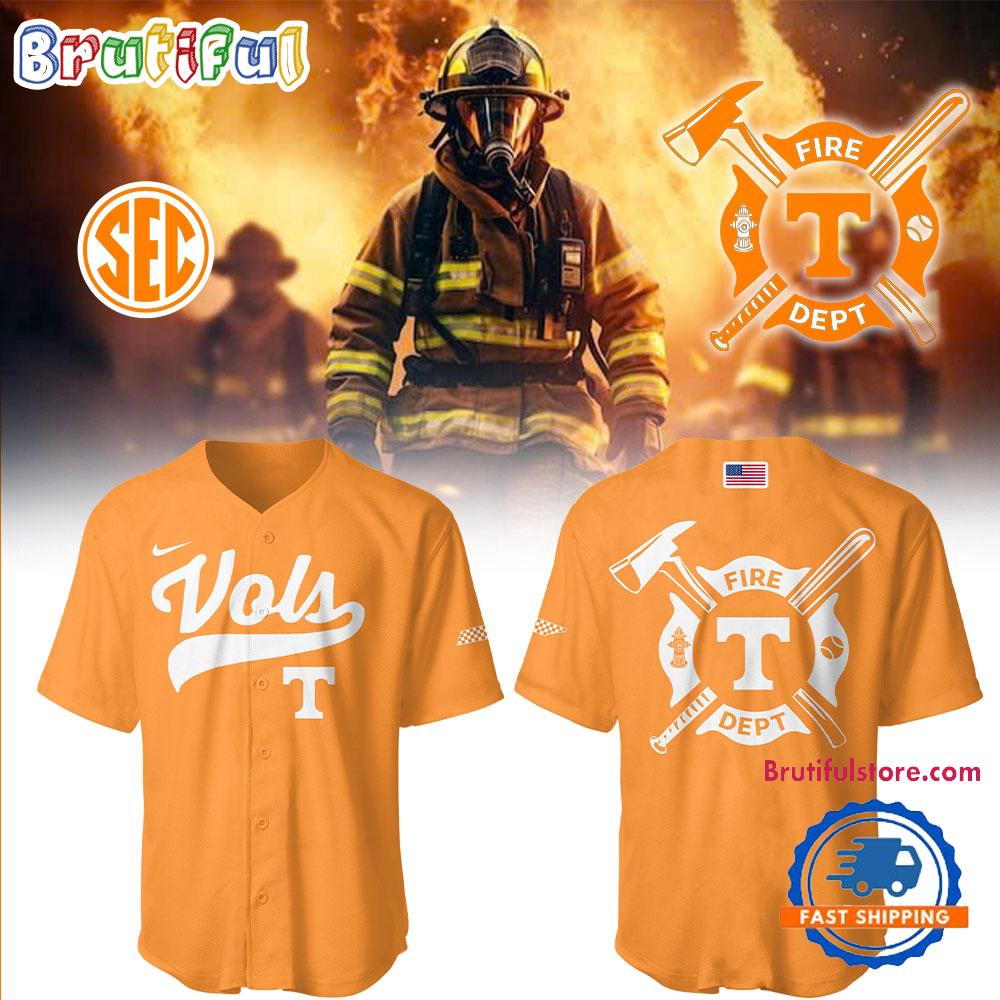 Tennessee Volunteers Baseball X Firefighter Appreciation Night Orange Jersey Shirt